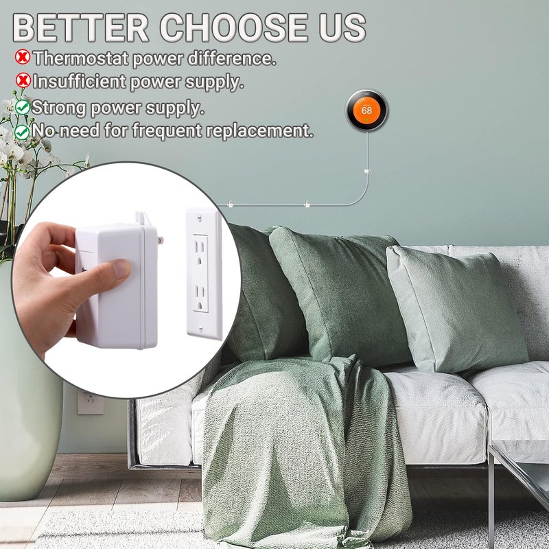 JAMHER 24 Volt Doorbell Transformer 24VAC 40VA 1666mA Plug in Transformer with PTC Fuse Compatible with Nest Ecobee Sensi and Honeywell Thermostat and All Versions of Ring Doorbell - Image 4